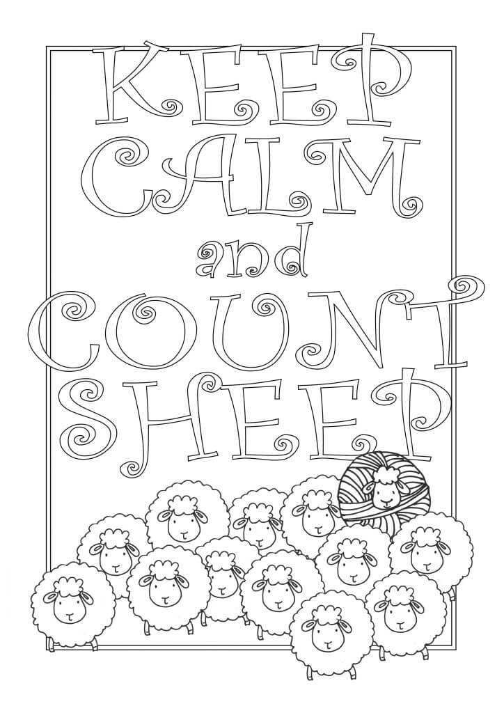 Quote Coloring Page for Adults | Keep Calm and Count Sheep a Free Printable for your Craft Room | Don't Be Such a Square