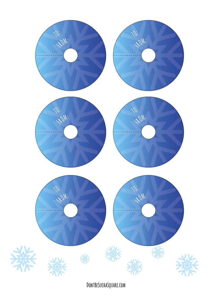 Don't Be Such a Square | Free printable winter-themed tags to embellish your gift wrapping | Shades of blue and snowflakes! #giftwrapping #gifttags #tags