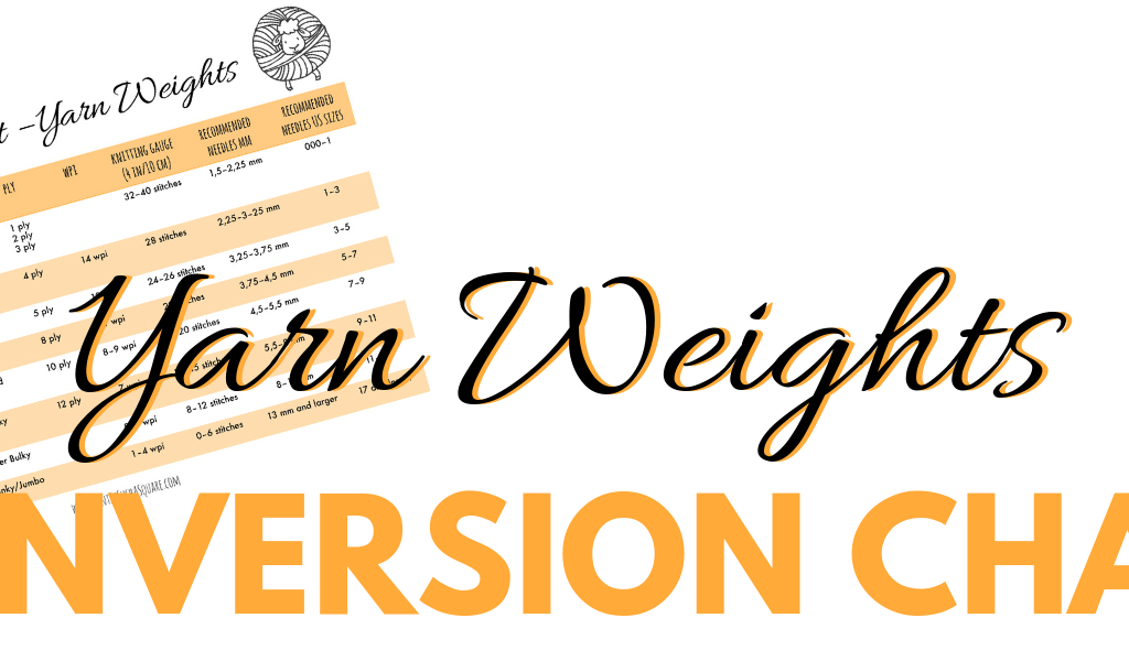 Yarn weight knitting needle conversion chart