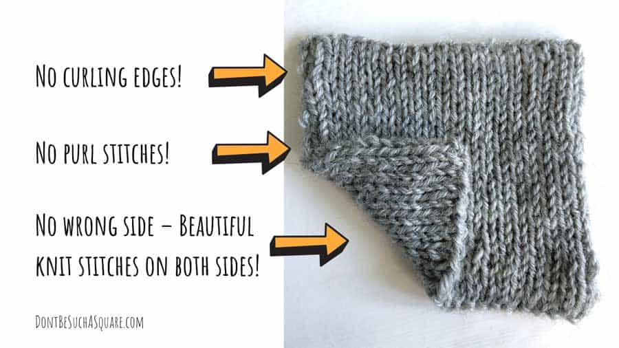 The perks of Double Stockinette stitch – No wrong side, just two beautiful knit sides, it does not curl and there is no purl stitches needed.
#Knitting #DoubleStockinette #