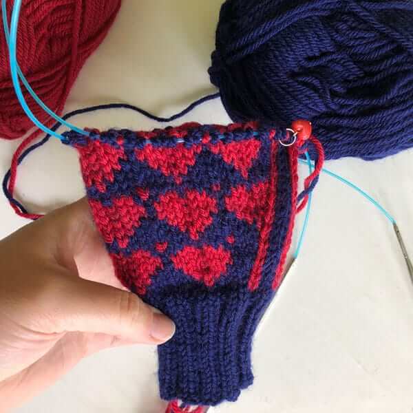 Stranded knitting – the right side.