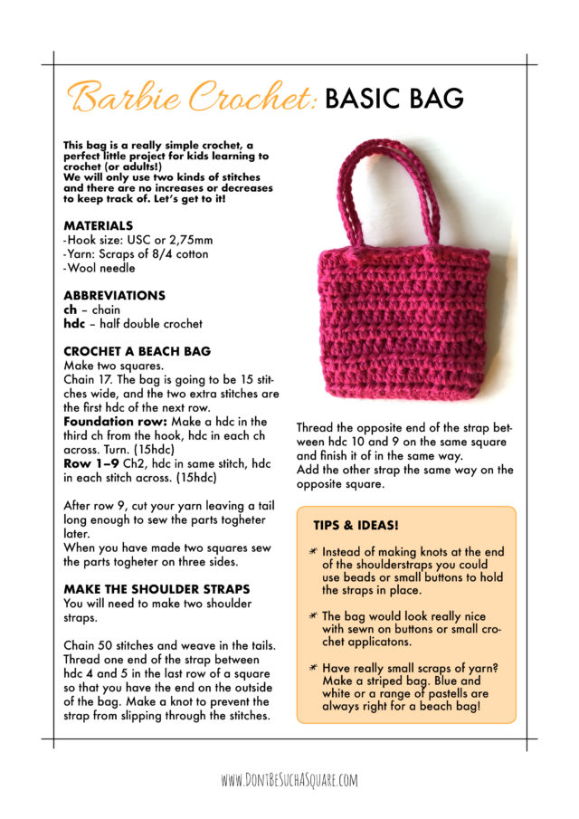 crochet shoulder strap pattern