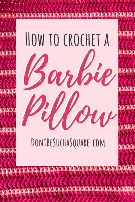 How to Knit a Barbie Pillow – Crochet pillow for Barbie to rest her pretty head on with this super easy printable pdf pattern. A perfect beginner pattern!
#CrochetPattern #Barbie #BarbieCrochet #Pillow