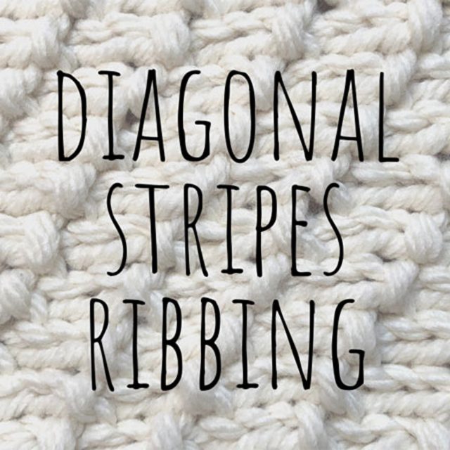 Diagonal stripes ribbing knitting pattern