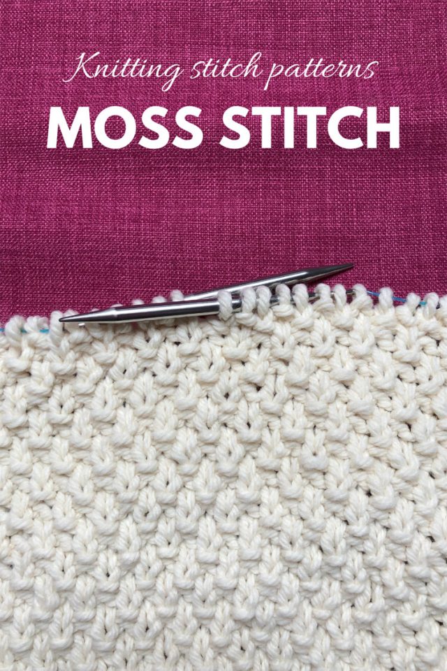 Moss stitch knitting with the text knitting stitch patterns: Moss stitch