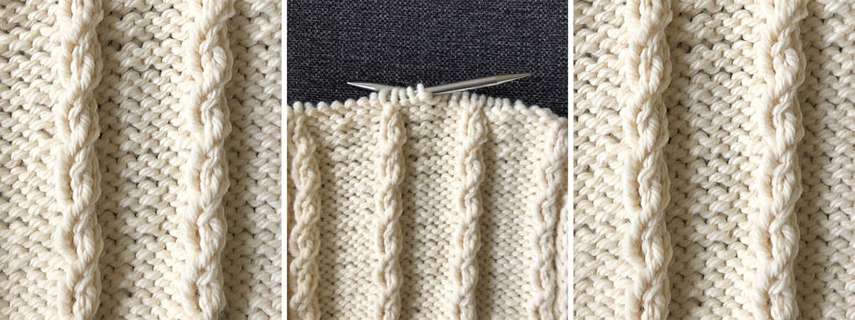 How to knit the easiest mock cable knitting stitch