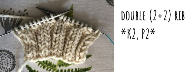 Rib knit stitch Double rib