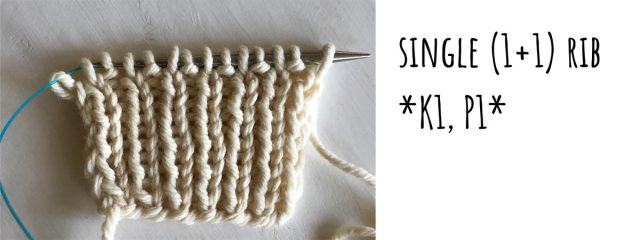 rib knit stitch single rib