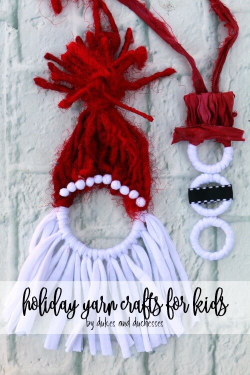 Fun yarn Chirstmas crafts for kids