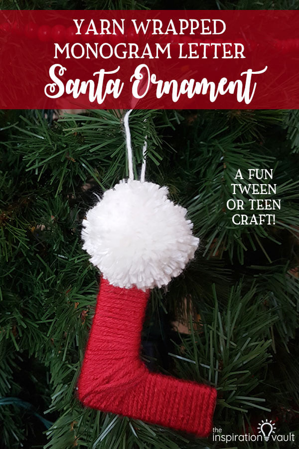 Yarn wrapped Santa monogram letters