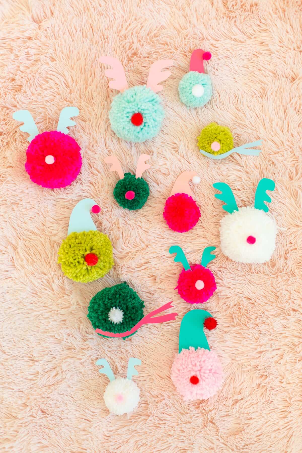 Super cute pompom ornaments from Lovely Indeed