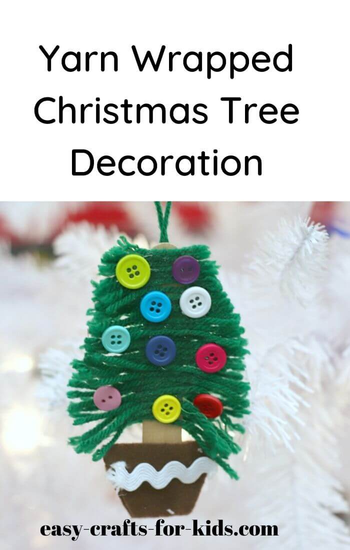 Christmas yarn craft for kids and adults, a cute little Christmas tree