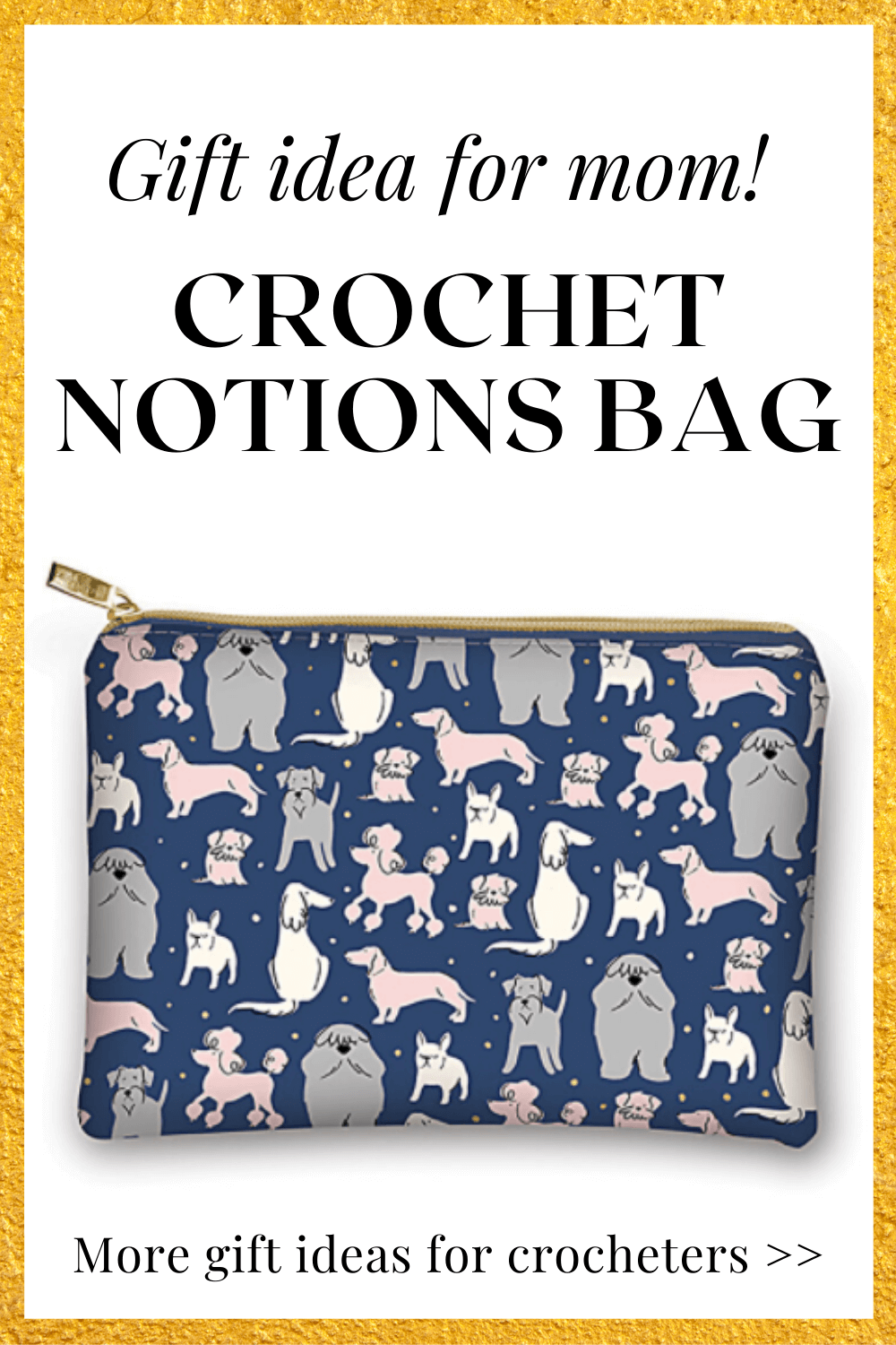 This cute pouch for notions is a perfect gift idea for your crocheting mom