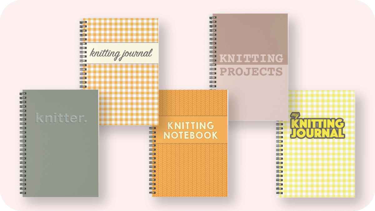 Some of the knitting journals I designed, get yours from my Redbubble shop ErikaAAsberg.redbubble.com