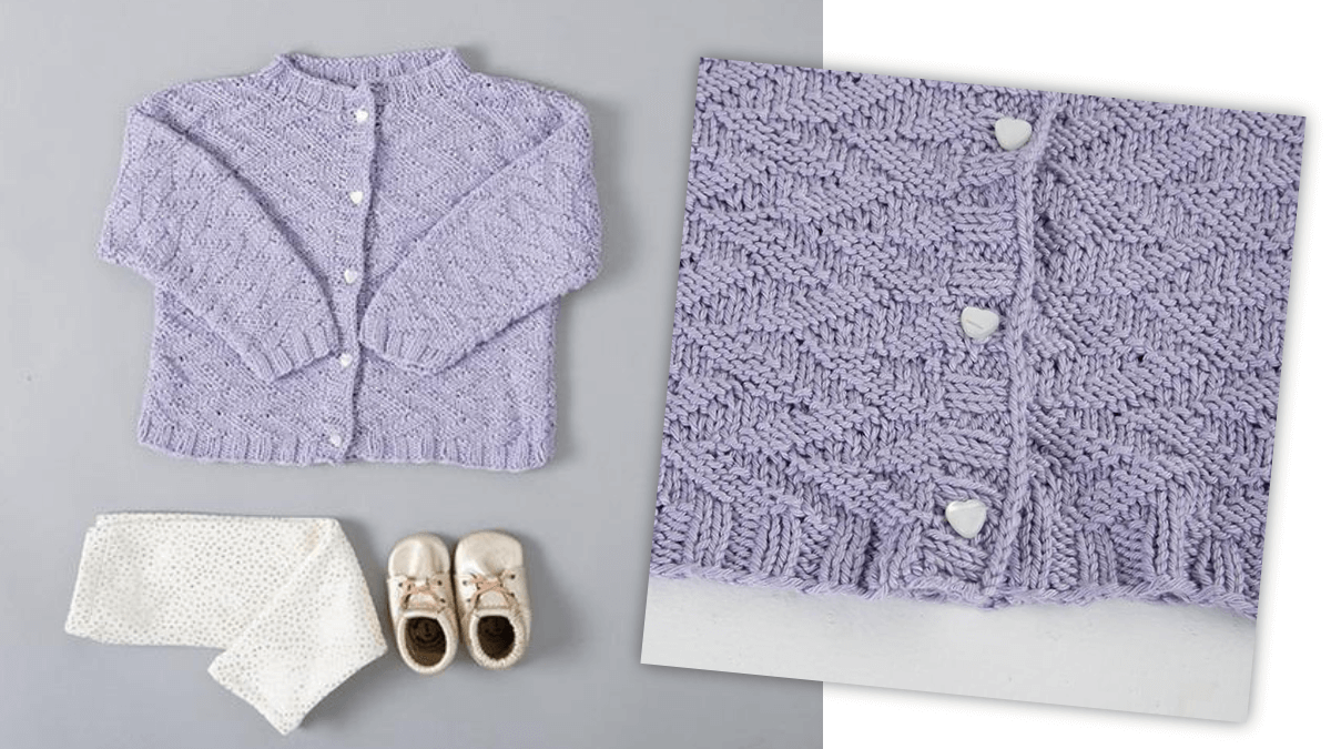 Zigs and zags baby cardigan knitting pattern